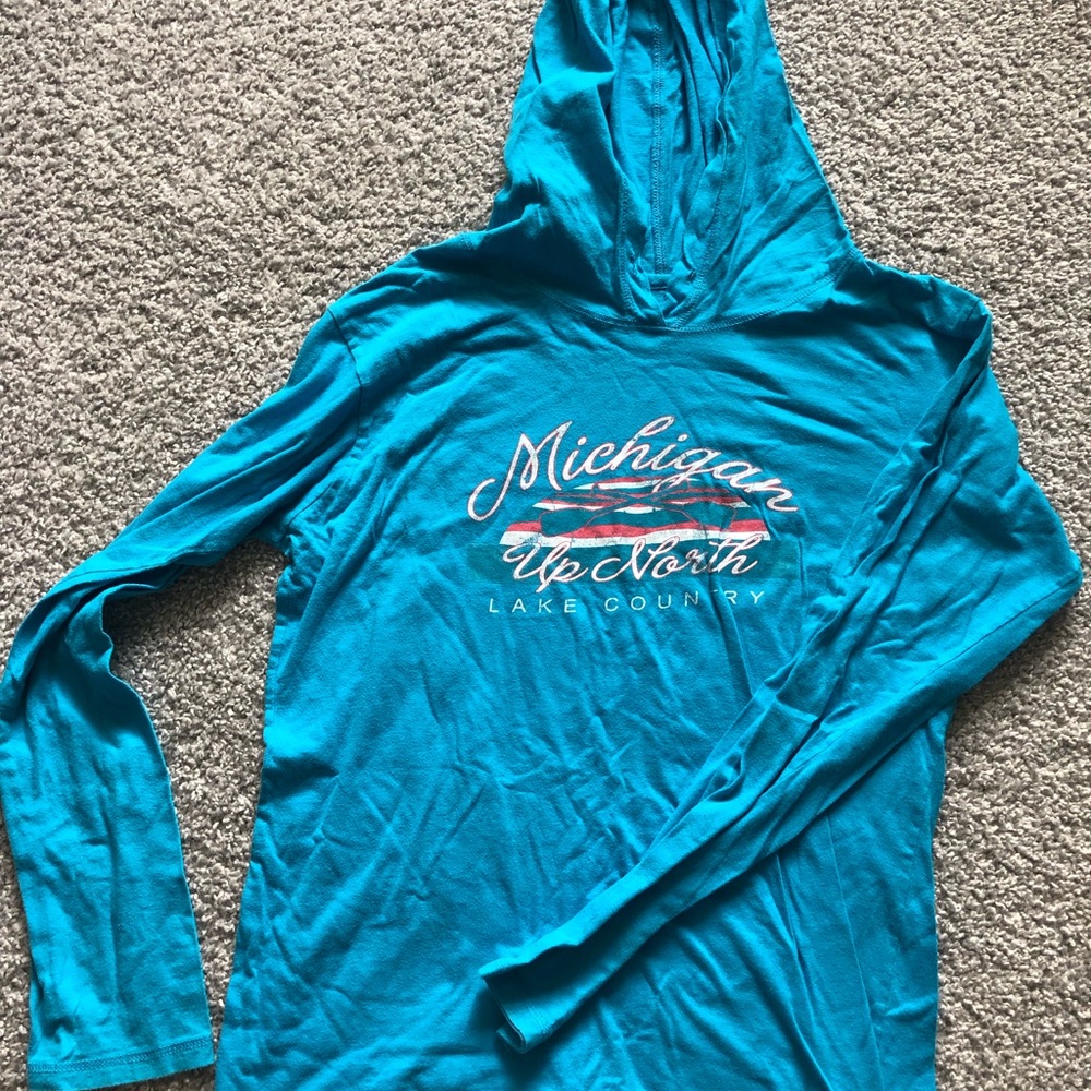 Blue Michigan Graphic Hoodie